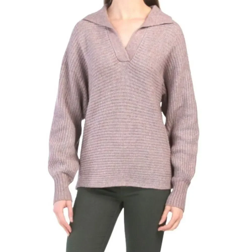 Cupcakes And Cashmere Shawl Collar Knit Puff Sleeves Sweater‎ Size Medium